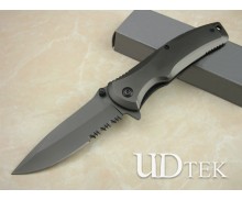 OEM 342 fast opening cusp half serrated folding pocket knife UD401158