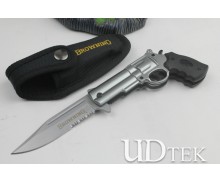 Browning-334 gun type half sertated blade folding knife UD40971