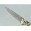 OEM Damascus Steel backlock Folding Collection Knife with Antler + Brass Handle UDTEK01304