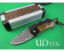 Damascus Mixed folding knife UDTEK01939