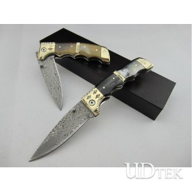OEM DAMASCUS STEEL FOLDING KNIFE UDTEK00551