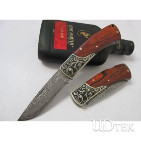 OEM DAMASCUS STEEL FLOWER PRINT NO.2 FOLDING KNIFE UDTEK00561