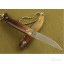 OEM DAMASCUS STEEL KEYCHAIN POCKET KNIFE WITH OX HORN HANDLE UDTEK00564