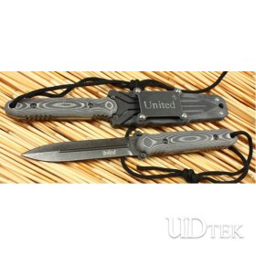 Wrinkle Steel United –seal Double Edge Fixed Blade Knife With G10 Sheath UDTEK00411