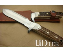 PUMA.TEC  ANTLER HANDLE TREASURE KNIFE WITH LEATHER SHEATH  UDTEK00380