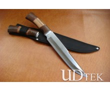 OTTMAR HUNTING STRAIGHT KNIFE WITH ZEBRA WOOD HANDLE UDTEK00382