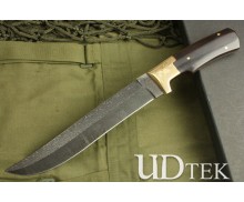 EDEN RAID FIXED BLADE KNIFE WITH RARE EBONY +PURE ALLOY UDTEK00389