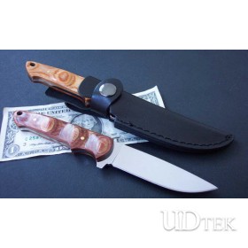 440C STAINLESS STEEL ELCOHETE FIXED BLADE CAMPING KNFIE WITH WOOD HANDLE UDTEK00400