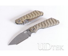Strider Classicial T head folding knife wave sand color G10 handle knife UD402265