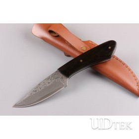 Damascus black bear fixed blade knife UD402329 
