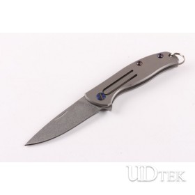 Mini Titanium handle no lock D2 blade stone-washing folding keychain knife UD403420