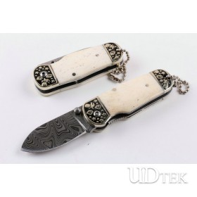 Swedish powder Damascus Small craft folding knife UD402425