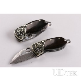 Thumbs imported Swedish powder Damascus steel folding knife UD403371