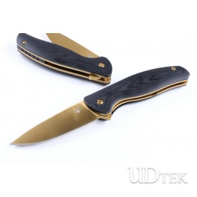 All Titanium golden Bear Head  folding knife UD403377