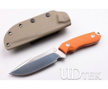 Bolte Holy silver Fox war fixed blade knife with orange G10 handle UD40439