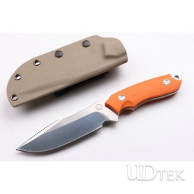 Bolte Holy silver Fox war fixed blade knife with orange G10 handle UD40439