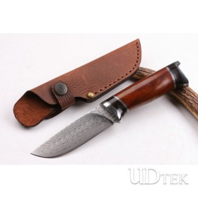 Damascus blade material Rulers small hunting knife with Red sandalwood handle UD404441