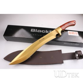 Black Fox series—Leader golden color fixed blade hunting knife UD404487