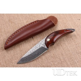 Damascus steel blade Small red pepper hunting knife UD404518