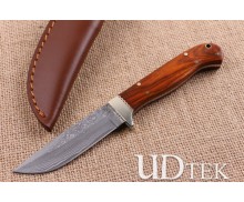 Collector 's Edition Damascus Wolf thorn fixed blade knife UD404829