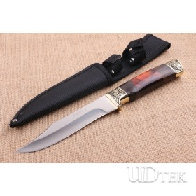 FB270 copper and wood handle fixed blade hunting knife UD404847