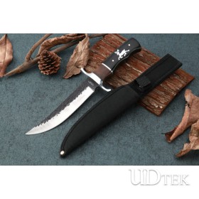 FB578B Exercise fly deer fixed blade knife with steel and wood handle UD404848