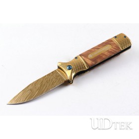 Chong Ming CM73 fast opening folding knife with 440 blade（golden Titanium）UD404912