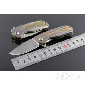 CH Titanium handle The Smurfs folding knife with D2 blade UD404965 