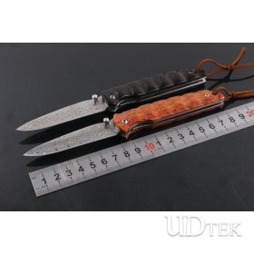 Chivalrous Sweden powder Damascus steel folding knife UD404975