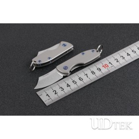 Titanium handle razor folding keychain knife with d2 blade UD405073
