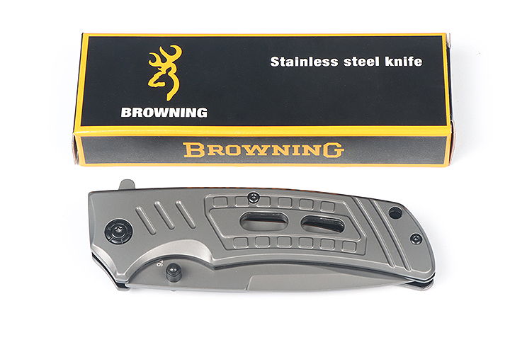 Browning F176 fast opening folding knife grey Titanium surface UD407666