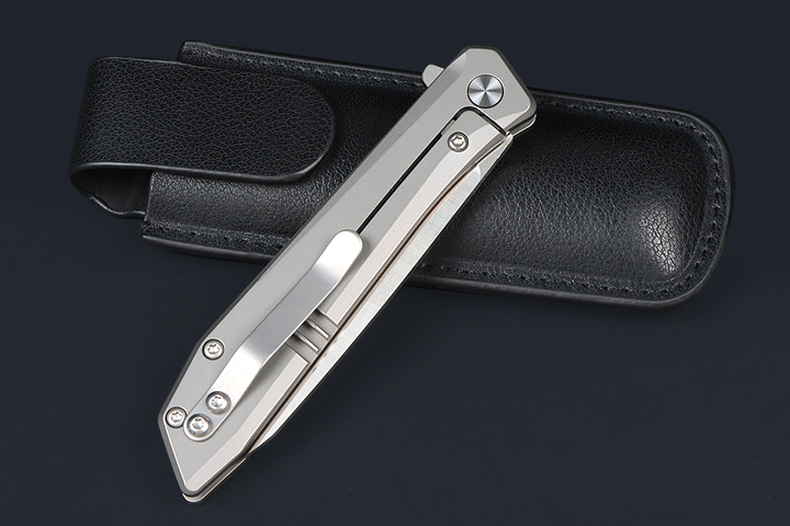 JJ028C D2 blade Titanium handle fast opening folding knife UD407672