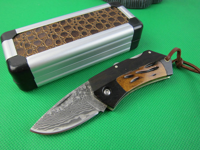 Damascus Mixed folding knife UDTEK01939