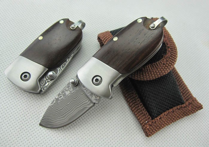 ACID BRANCH VERSION OEM DAMASCUS STEEL MINI QQFOLDING KNIFE UDTEK00544 