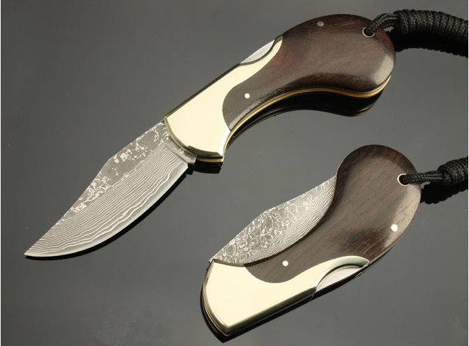 OEM DAMASCUS STEEL SNAIL FOLDING KNIFE COLLECTION KNIFE UDTEK00546