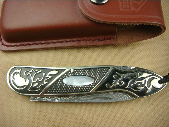 OEM DAMASCUS STEEL ALL COPPER TREASURE KNIFE UDTEK00559