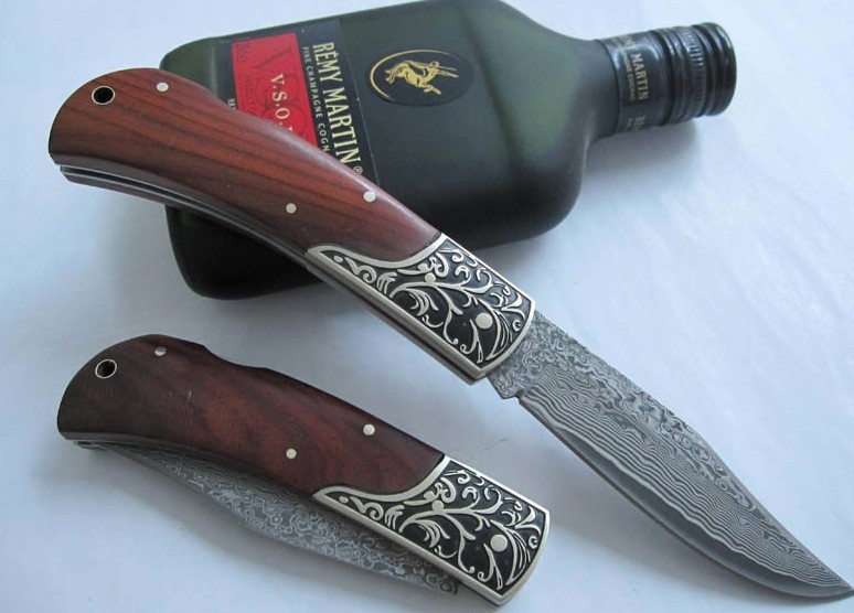 OEM DAMASCUS STEEL FLOWER PRINT NO.1 COLLECTION KNIFE FOLDING KNIFE UDTEK00560