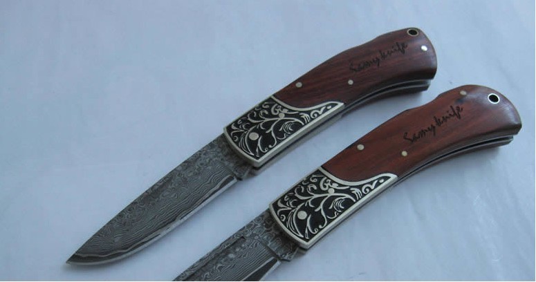 OEM DAMASCUS STEEL FLOWER PRINT NO.1 COLLECTION KNIFE FOLDING KNIFE UDTEK00560