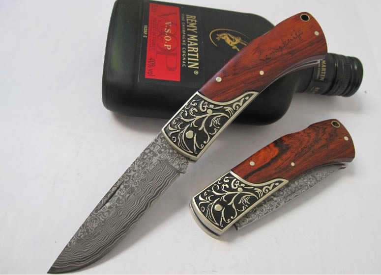 OEM DAMASCUS STEEL FLOWER PRINT NO.2 FOLDING KNIFE UDTEK00561