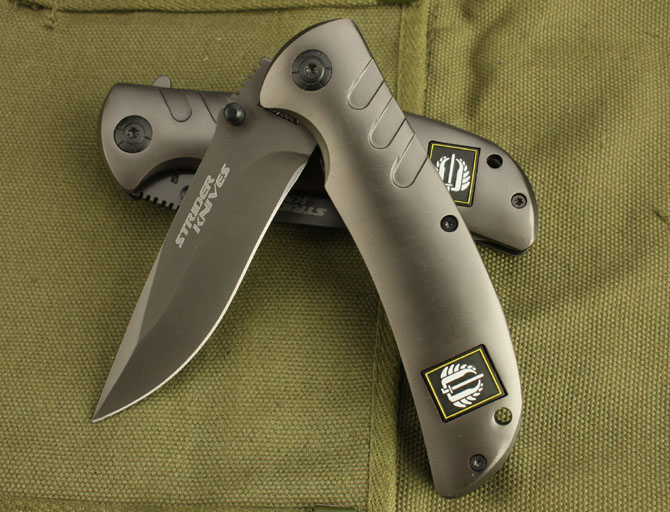Strider.318 folding knife semi-automatic quick opening folding knife with steel titanium surface UDTEK01995