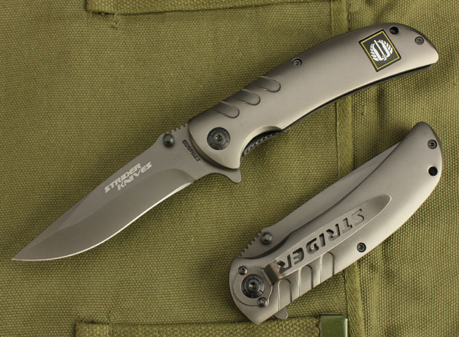 Strider.318 folding knife semi-automatic quick opening folding knife with steel titanium surface UDTEK01995