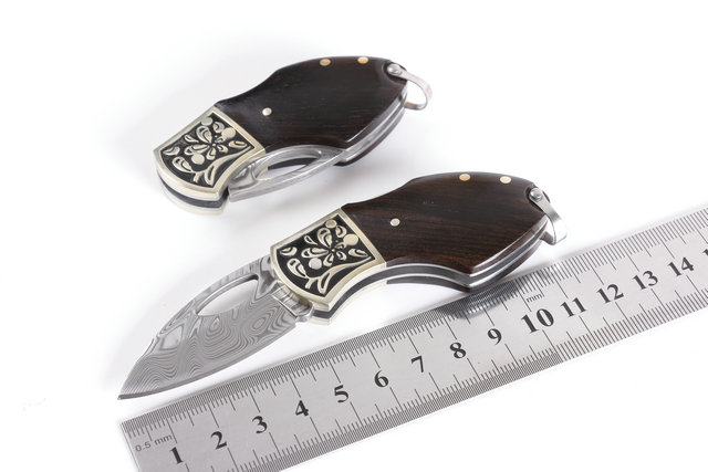 High quality Swedish powders Damascus steel K1 keychain knife UD402289