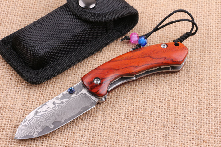 Maple Leaf VG10 Damascus steel folding pocket knife UD404704