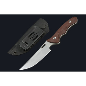 No logo Flax Handle Full Tang High Hardness Outdoor Camping Survival Tool Multi-Purpose Fixed Knife UD407727