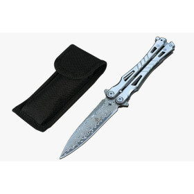 Damascus Blade Steel JL13 Jin Jun Lang Folding Pocket Flail Knife UD407728