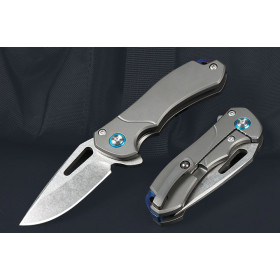 Blue Eyes D2 Blade Titanium Handle Functional Folding Camping Self-Defense Portable Pocket Cuchillos Knife UD407749