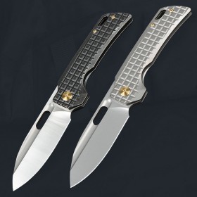 jj168 Titanium handle fast opening M390 blade folding knife with axis UD407825