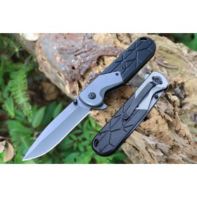 F200 fast opening grey Titanium stonewash folding knife UD407846