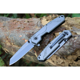F204 Fast Opening No Logo Grey Titanium Coated Folding Knife UD407848