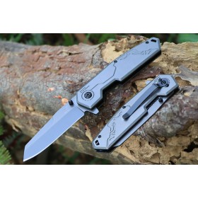 F204 fast opening grey Titanium coated folding knife UD407848